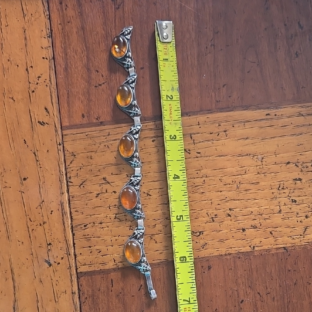 Vintage (Possibly 70's) Sterling Silver With BALTIC AMBER Stones.